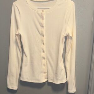 Cream Button-Up Cardigan
